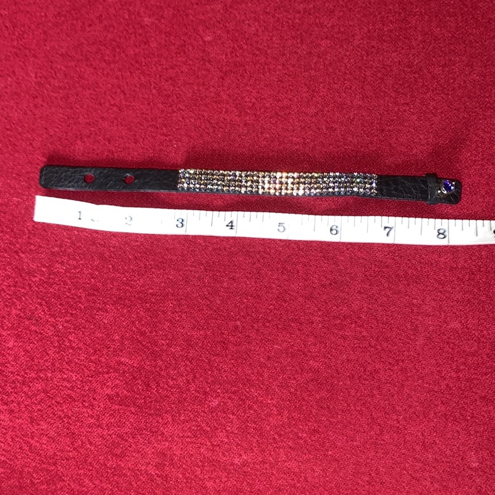 Black Swarovski Crystal leather strap bracelet. Sparkle into summer - Picture 6 of 6